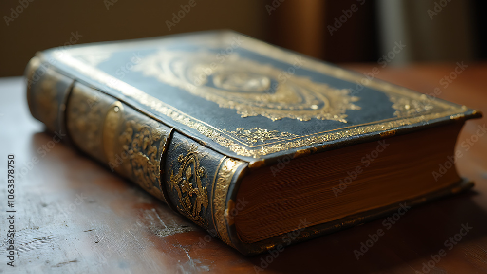 Fototapeta premium A closed book with its cover designed in a decorative way