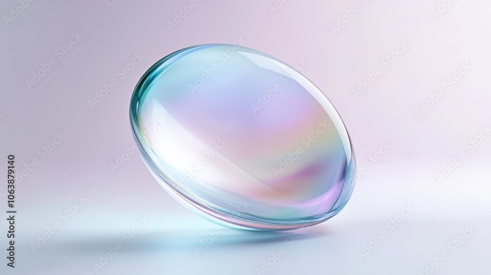 Obraz premium A mesmerizing abstract composition featuring translucent swirling shapes in soft pink and blue tones.