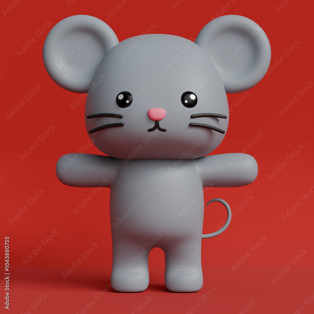 12 Chinese Zodiac SIgn, Animals 3D Rendered, Year of the Rat 12 Chinese Zodiac SIgn, Animals 3D Rendered, Year of the Rat