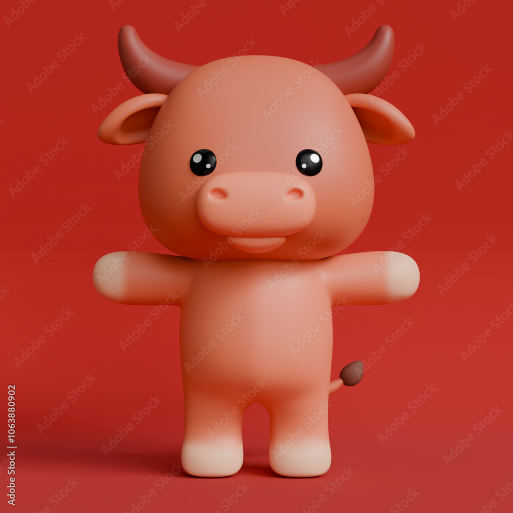 12 Chinese Zodiac Sign, Animals 3D Rendered, Year of the Ox 12 Chinese Zodiac Sign, Animals 3D Rendered, Year of the Ox