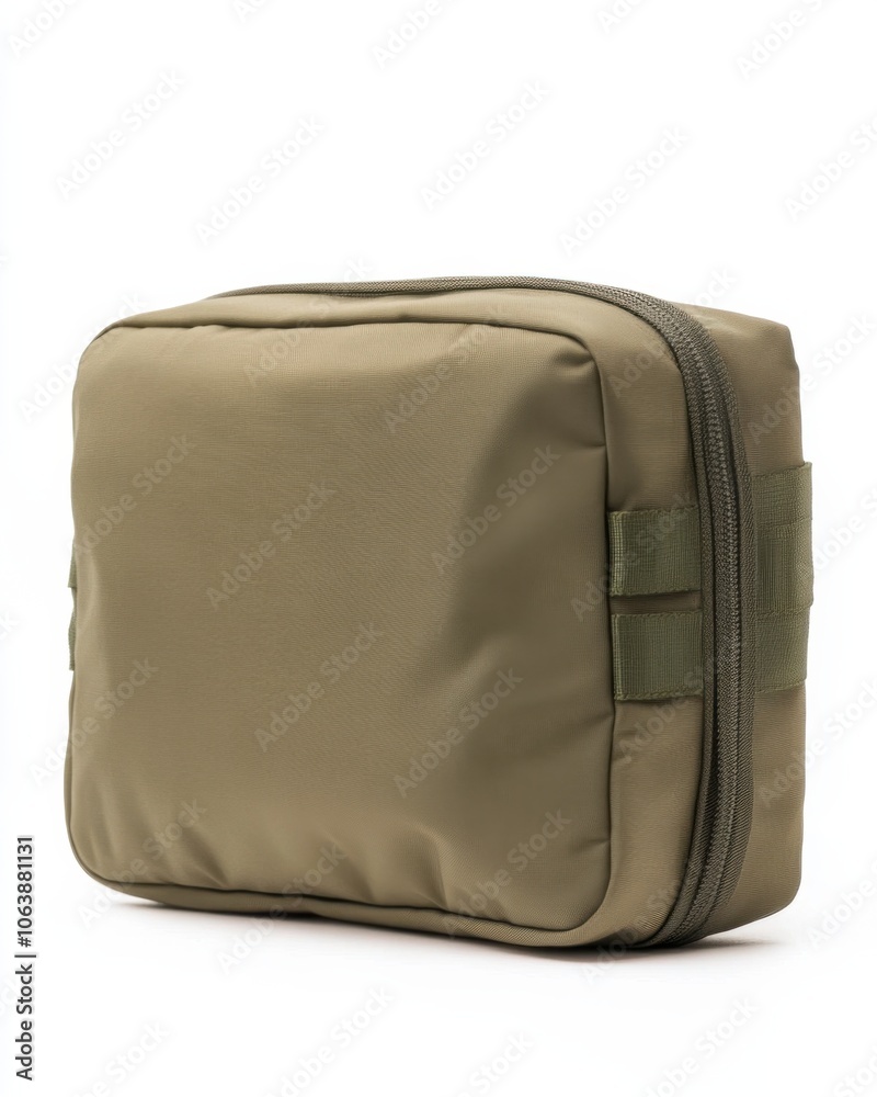 Naklejka premium Explore the Versatility of a Durable Olive Green Travel Organizer Bag for All Your Essentials
