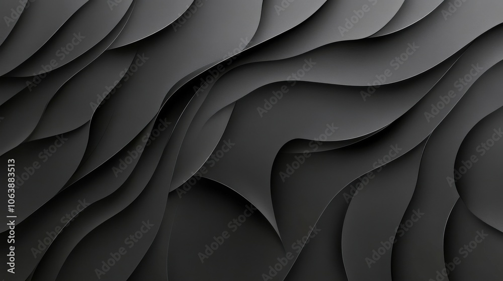 A textured wall of overlapping black rectangles, creating a modern and sleek abstract design.