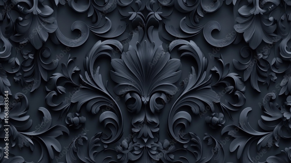 Intricate dark floral patterns displayed on a textured surface, creating a unique and elegant visual. Intricate dark floral patterns displayed on a textured surface, creating a unique and elegant visual.
