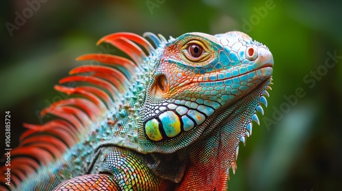 close-up iguana eyes