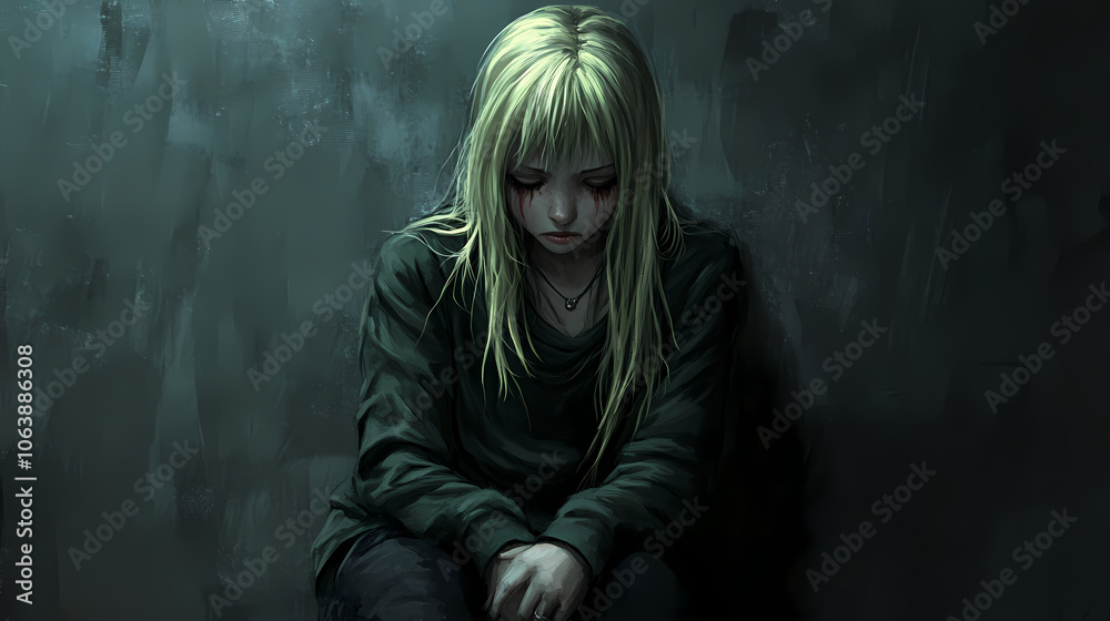 Anime Manga Illustration of a Broken Heart: Emotional Art Anime Manga Illustration of a Broken Heart: Emotional Art