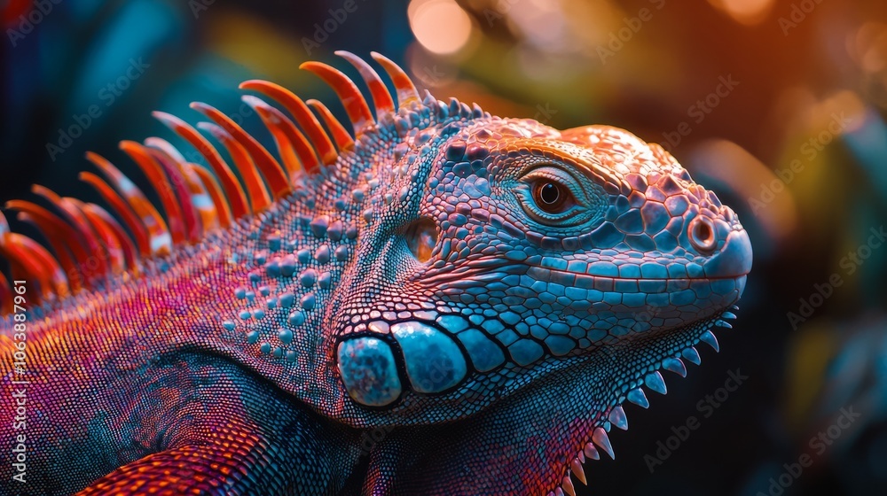 Fototapeta premium close-up eyes of iguana