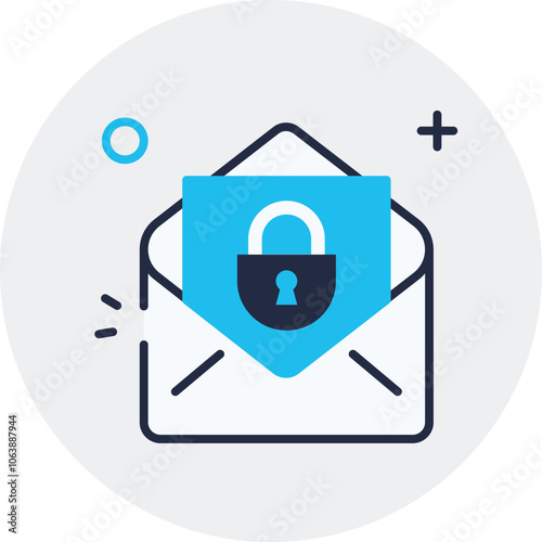 Online Security Vector Icon. Secured from Cyber Attack logo