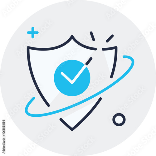 Online Security Vector Icon. Secured from Cyber Attack logo