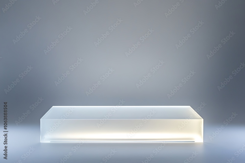 Illuminated glass pedestal on gradient background Illuminated glass pedestal on gradient background