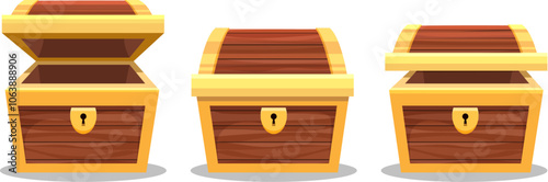 Open and close wooden chest