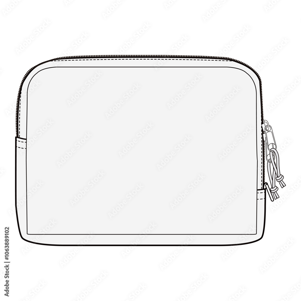 Basic Cosmetic Pouch Technical Drawing Template
Basic Cosmetic Pouch Technical Drawing Template