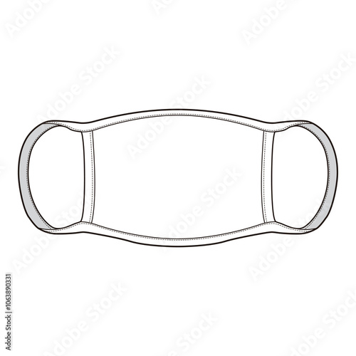 Basic Face Mask Line Drawing Template
