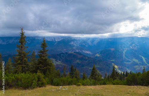 Aussicht Gipfelblick Wank ins Tal