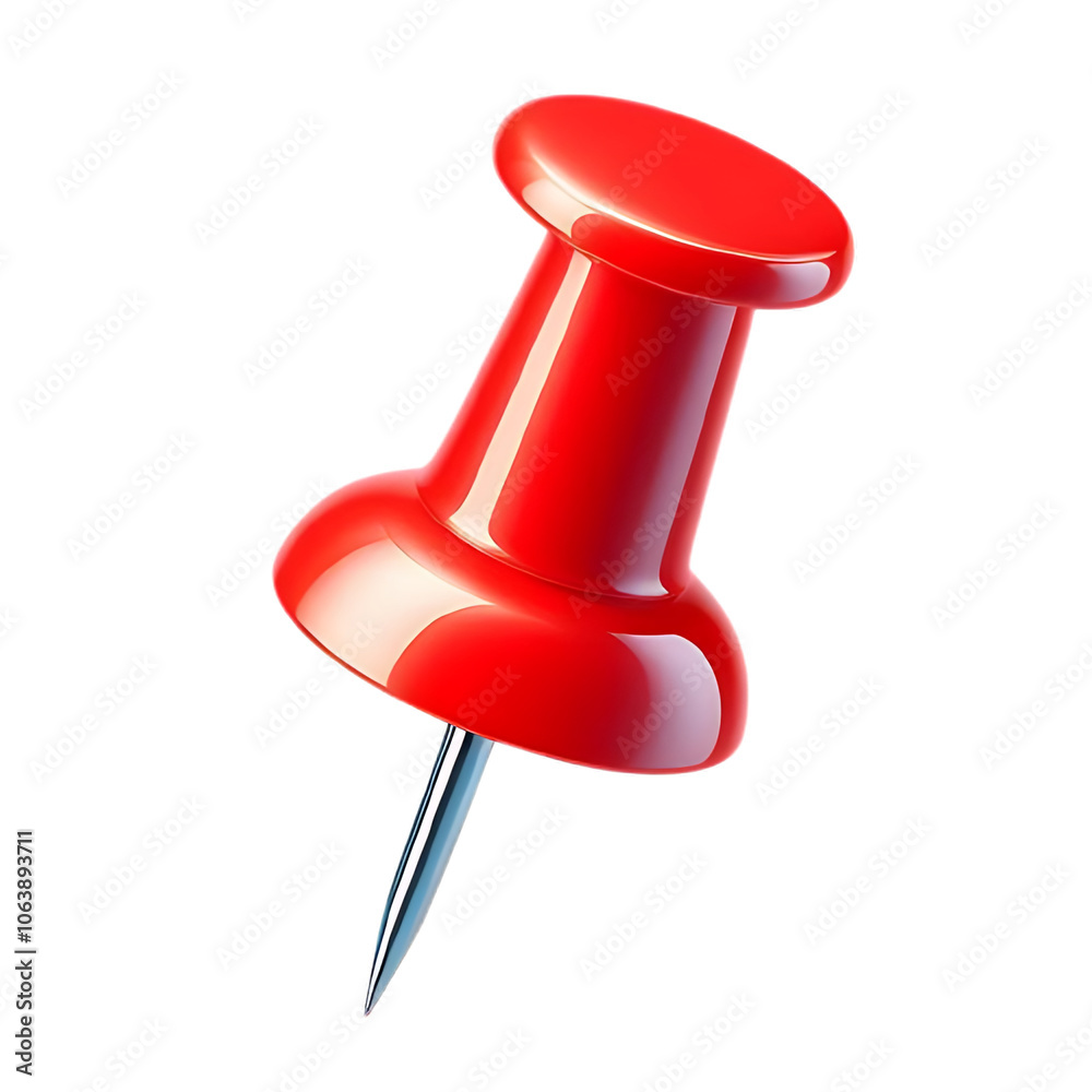 3D Red Pin Icon Isolated on White Background 3D Red Pin Icon Isolated on White Background