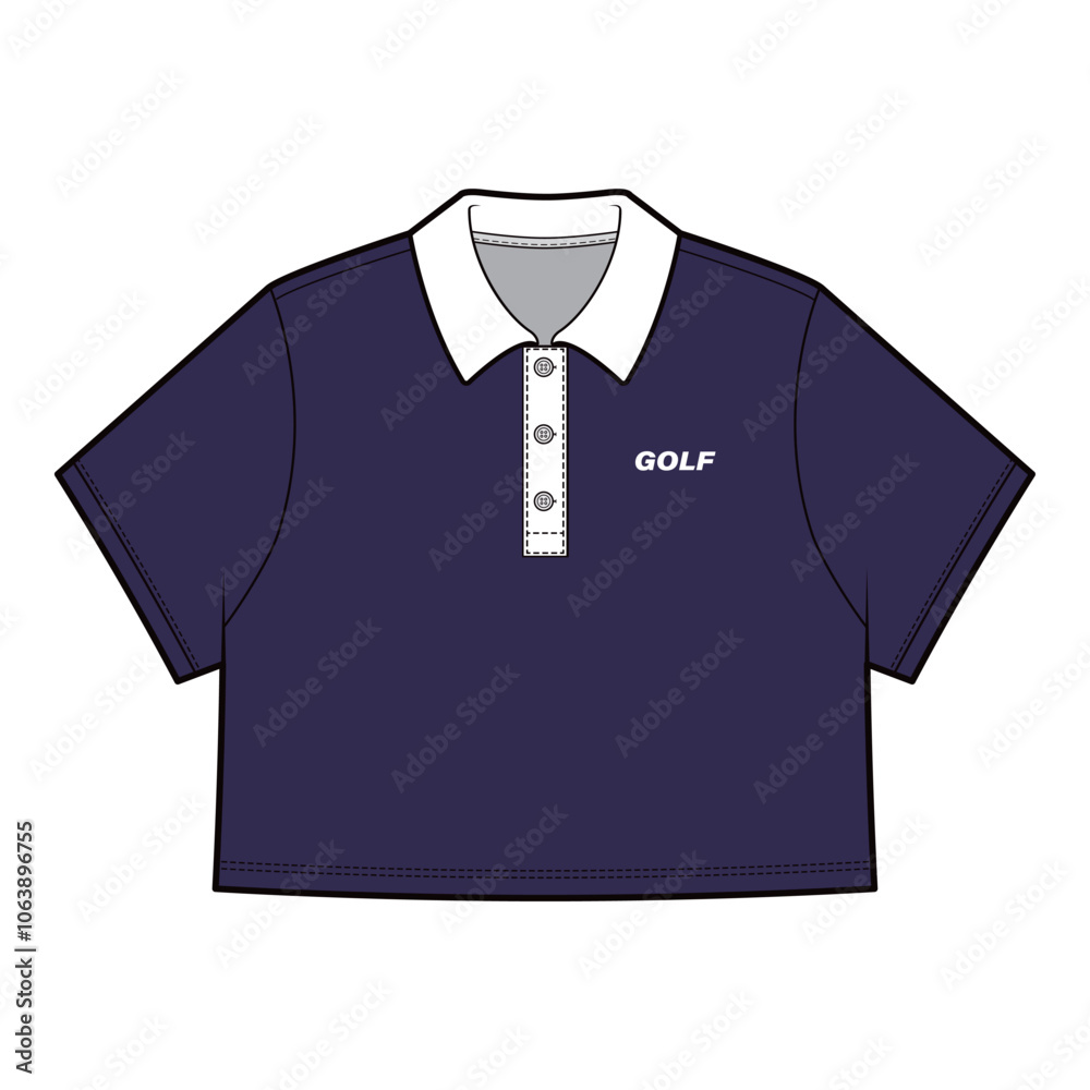 Navy Golf Polo Shirt Design Template with White Collar Vector Illustration
Navy Golf Polo Shirt Design Template with White Collar Vector Illustration
