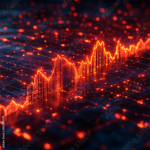 Wallpaper Mural Abstract Red Stock Market Chart Background Torontodigital.ca