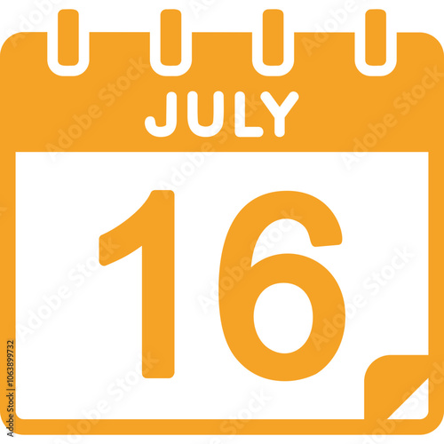 16 July Vector Icon Design