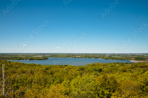 Pike Lake, from the tower platform within Pike Lake Unit, Kettle Moraine State Forest, Hartford, Wisconsin photo