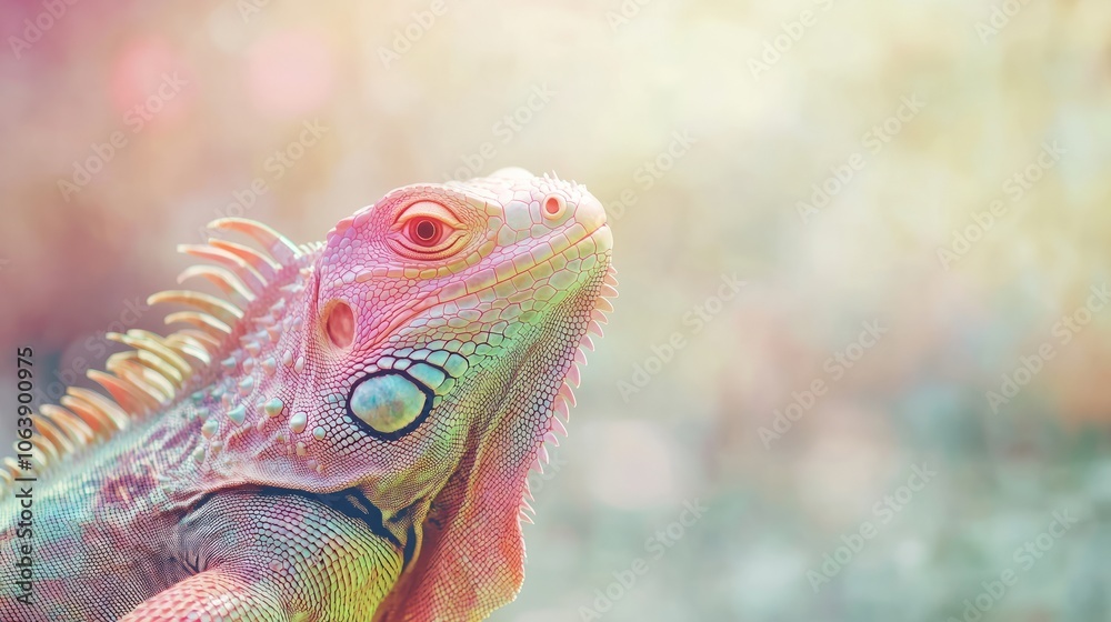 close-up colourful iguana close-up colourful iguana