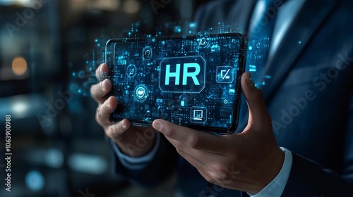 Wallpaper Mural Office Employee with HR Text and HR Icons Torontodigital.ca