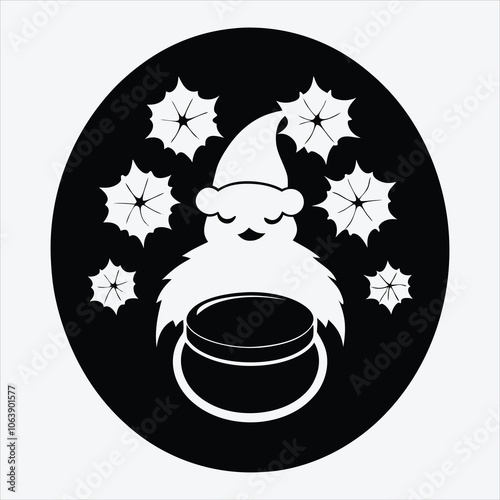 Christmas Day, Mistletoe Miracle Salve silhouette white background illustration, Generative Ai,