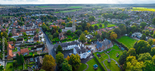 The village of Edwinstowe in the midst of Sherwood Forest, Nottinghamshire, England photo