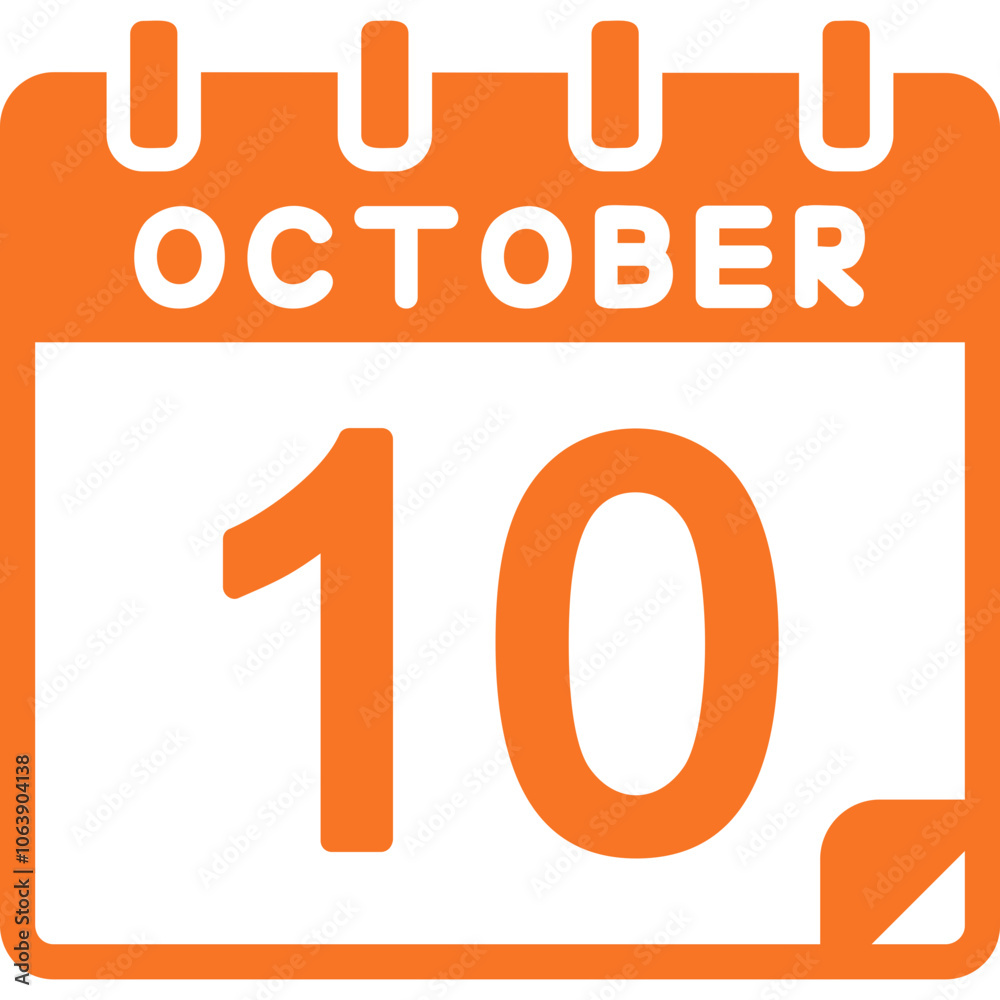 10 October Vector Icon Design 10 October Vector Icon Design