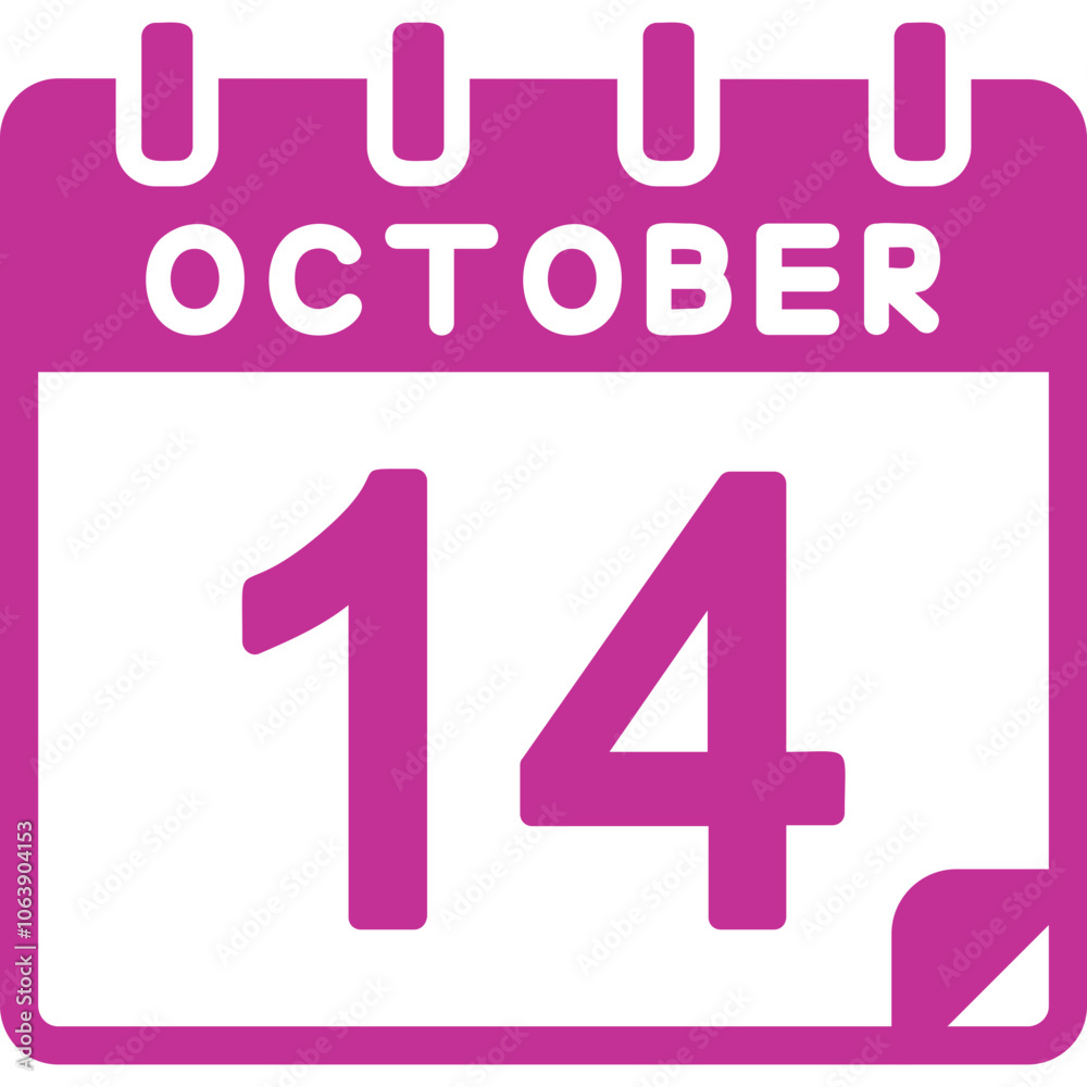 14 October Vector Icon Design 14 October Vector Icon Design