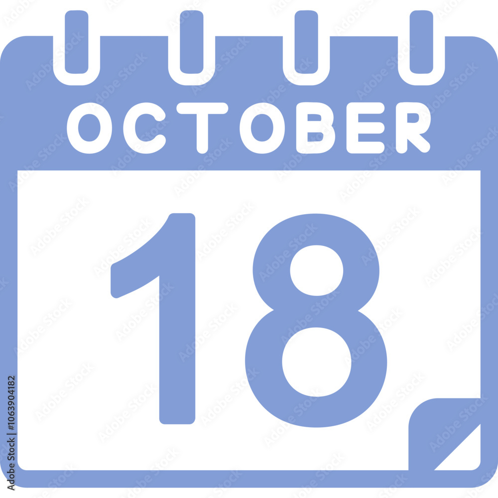 18 October Vector Icon Design 18 October Vector Icon Design