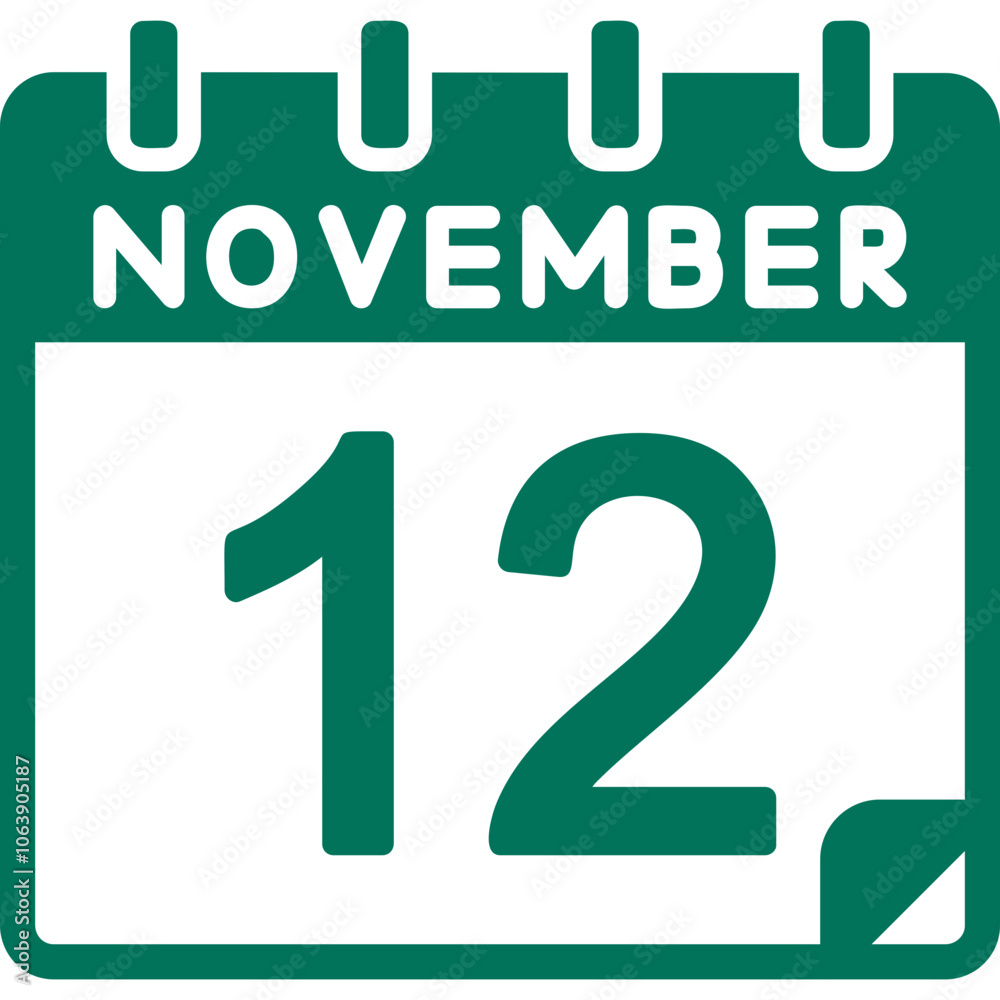 12 November Vector Icon Design 12 November Vector Icon Design