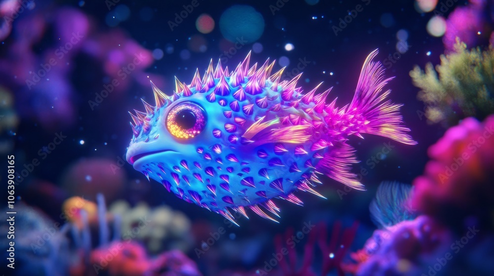 abstract lightining fish in aquarium abstract lightining fish in aquarium