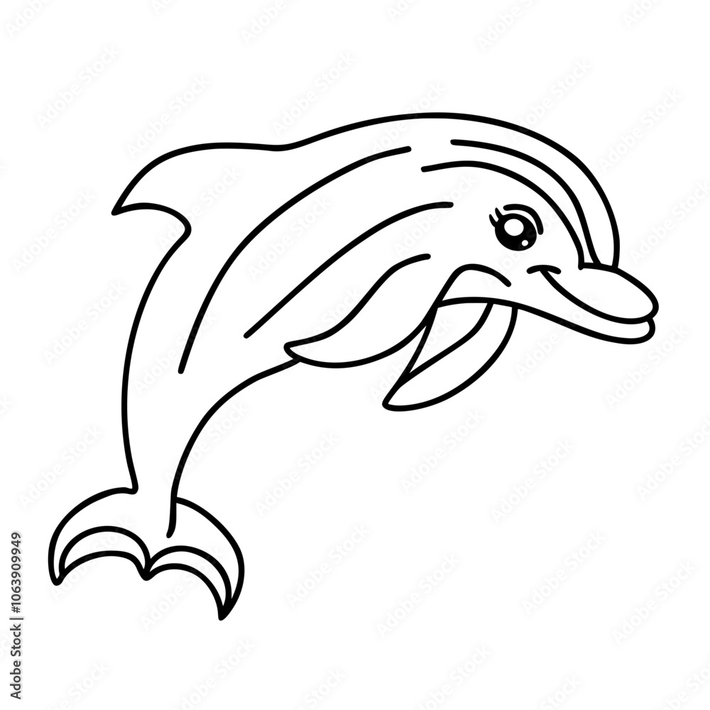 Fototapeta premium Cute Dolphin doodle 