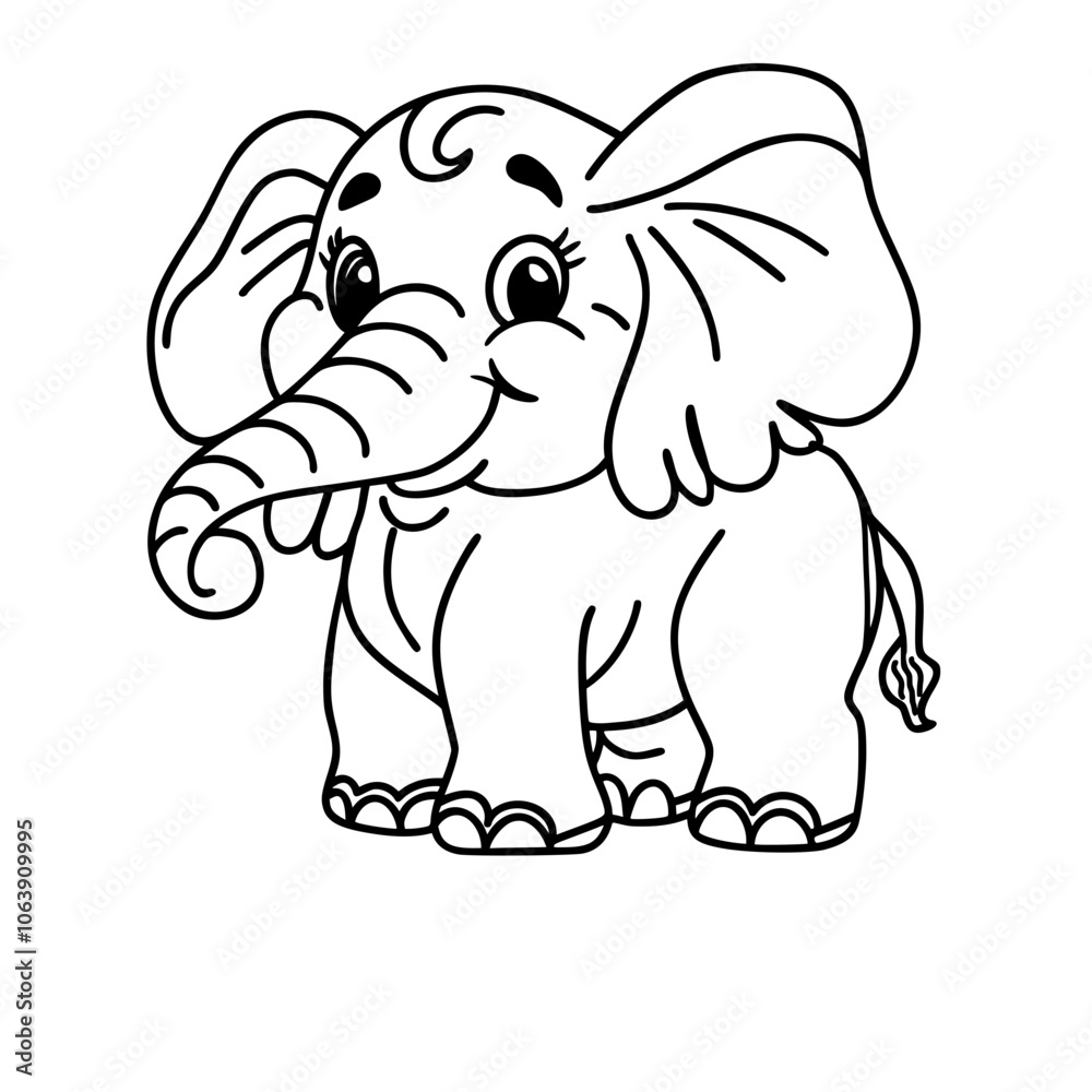 Naklejka premium cute elephant doodle 