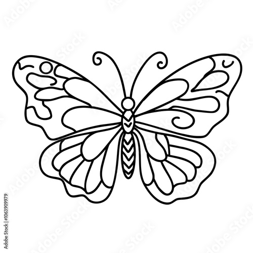 beautiful butterfly doodle