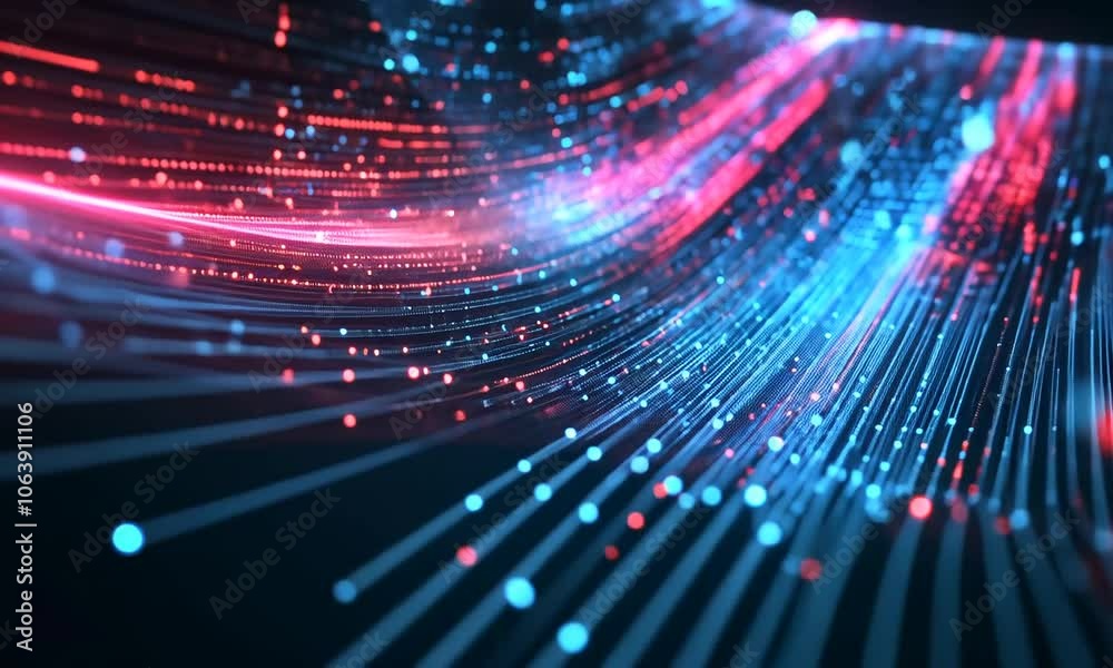 Abstract Digital Network of Blue and Red Lights Abstract Digital Network of Blue and Red Lights
