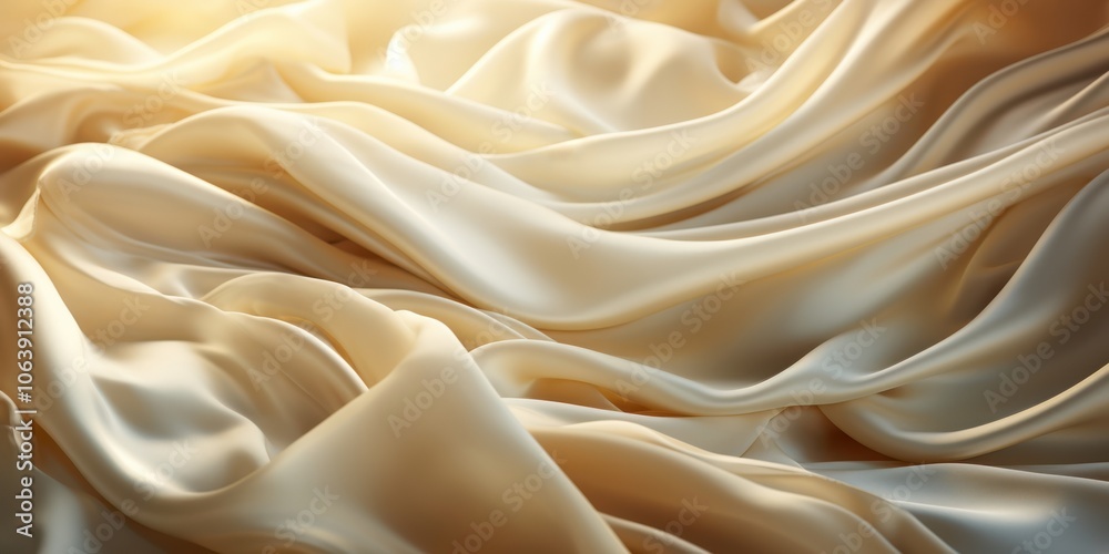 Abstract Draped Fabric Texture  A Symphony of Soft, Flowing Lines in Warm, Creamy Tones