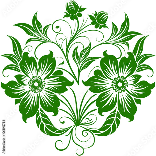 An art nouveau florals Vector Design and illustration