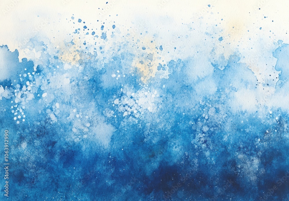 Abstract blue watercolor background with a light sky-blue color, providing a concept with copy space, a wide banner with an empty area for text and design Abstract blue watercolor background with a light sky-blue color, providing a concept with copy space, a wide banner with an empty area for text and design