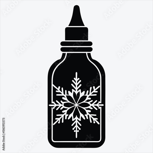 Christmas Day, Peppermint Frost Ointment silhouette white background illustration, Generative Ai,