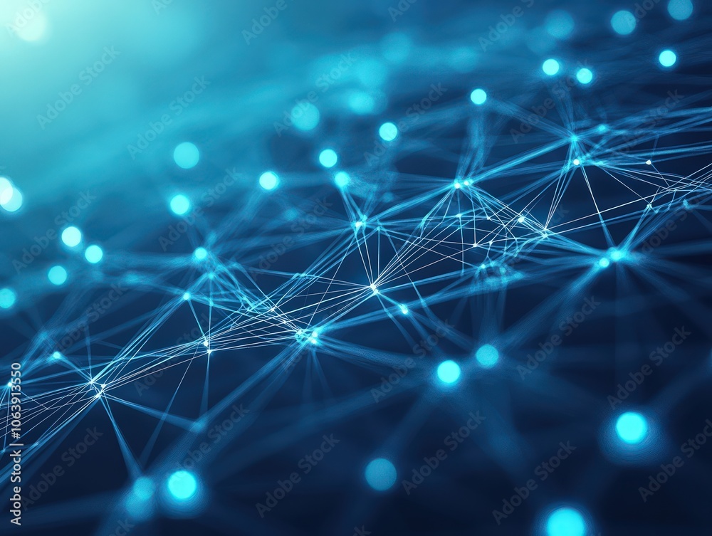 Digital network structure with connecting dots and lines for futuristic technology Digital network structure with connecting dots and lines for futuristic technology
