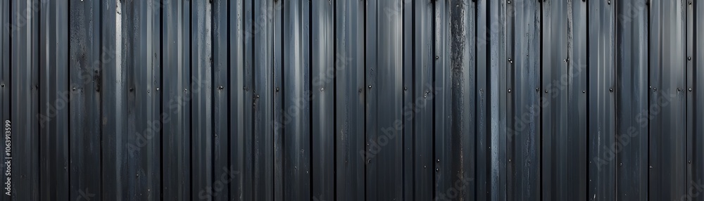 A Close-Up of a Weathered Black Corrugated Metal Wall A Close-Up of a Weathered Black Corrugated Metal Wall