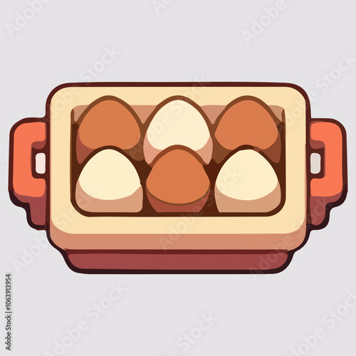 1 egg pack illustration for a food game asset