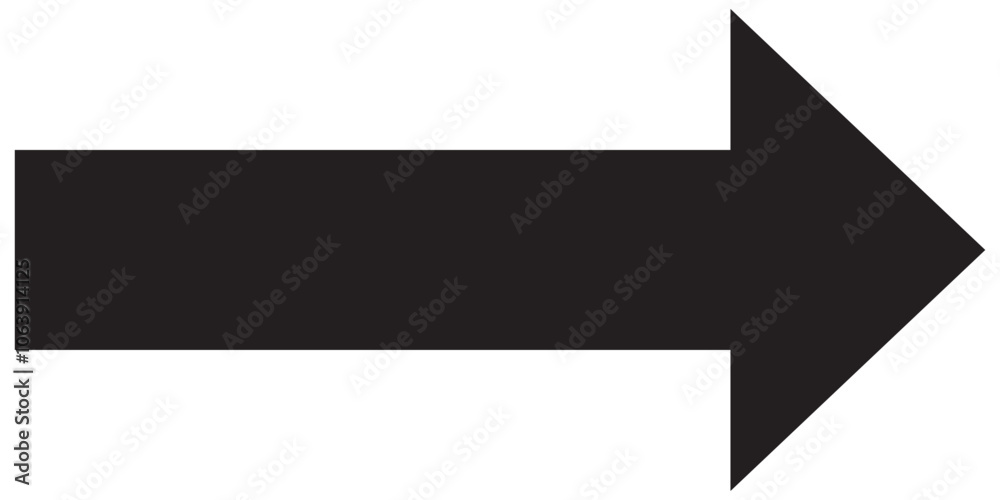 Straight long arrow, left thin line, black cursor, horizontal element, thick pointer vector icon isolated on white background. Simple illustration Straight long arrow, left thin line, black cursor, horizontal element, thick pointer vector icon isolated on white background. Simple illustration