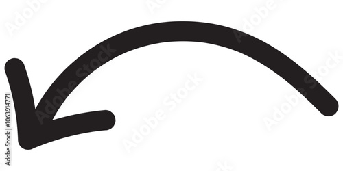 Short hand drawn arrow vector
