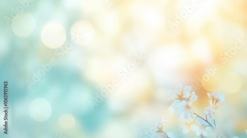 Abstract blurred pastel bokeh background with soft light and sun rays