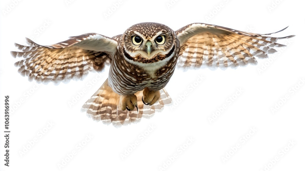 Obraz premium Burrowing Owl in Flight