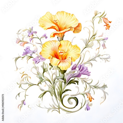 Flower concept design idea isolated on a white background