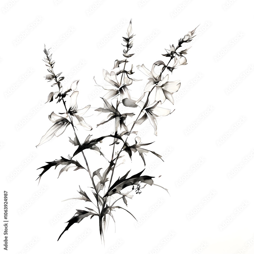 Naklejka premium Flower concept design idea isolated on a white background