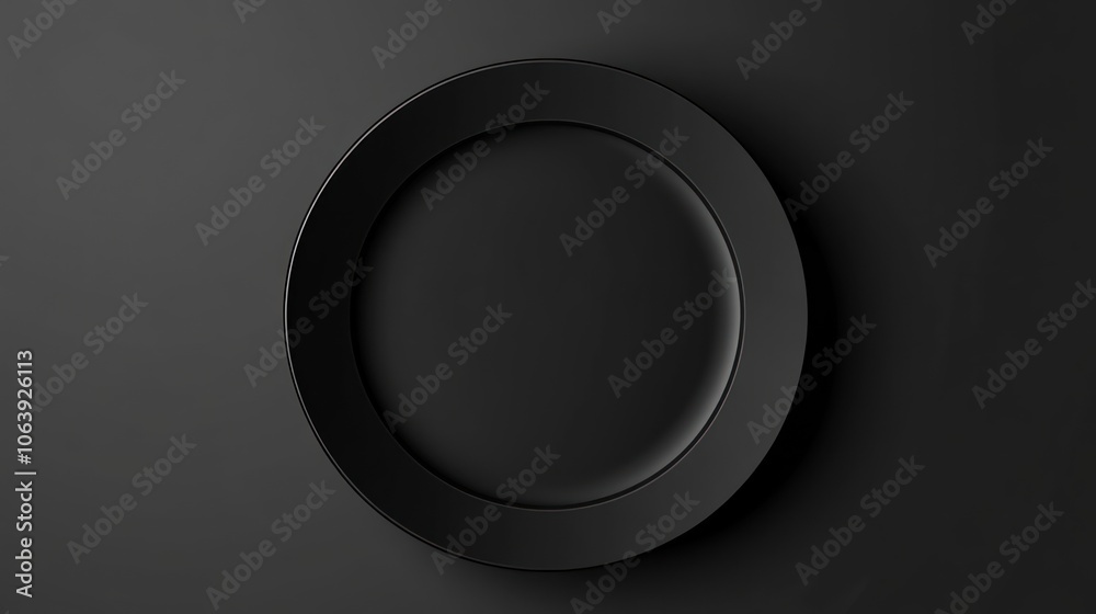 Black Plate on Black Background Black Plate on Black Background