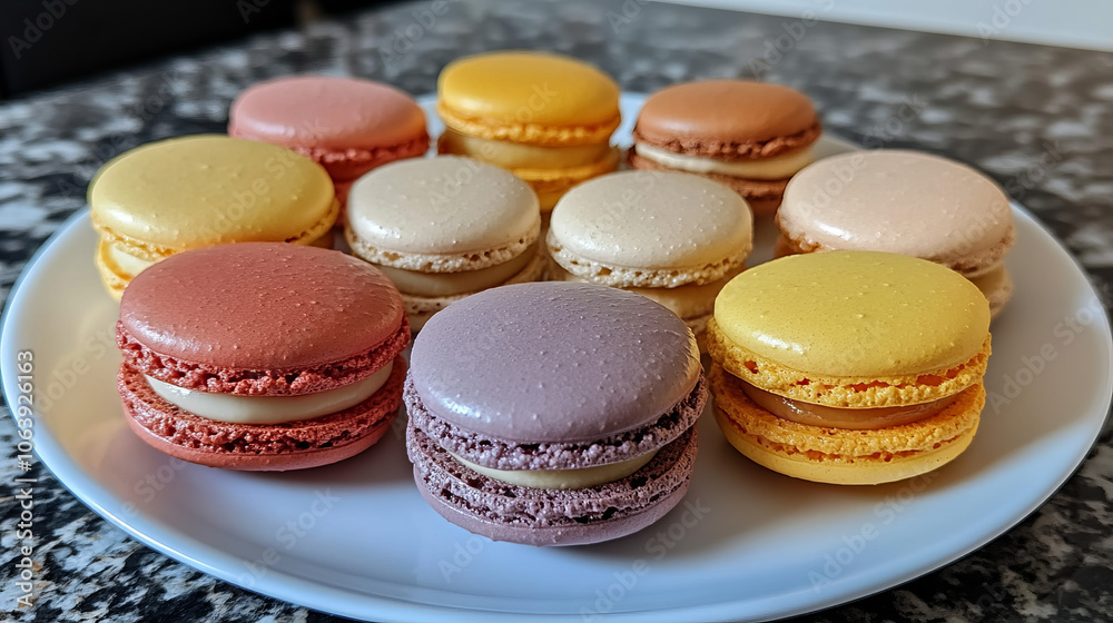 A close-up view of various colorful macarons, showcasing their vibrant hues and delicate textures. These sweet and flavorful French treats come in an array of delightful shades and flavors. A close-up view of various colorful macarons, showcasing their vibrant hues and delicate textures. These sweet and flavorful French treats come in an array of delightful shades and flavors.